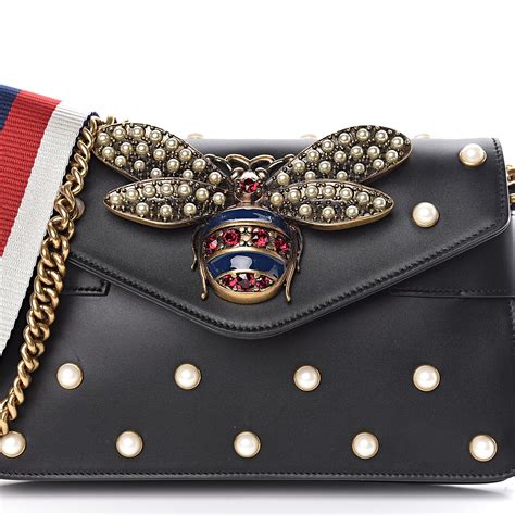 gucci bag with bee|gucci black bag with pearls.